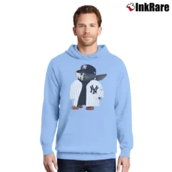 Men’s Baby Yoda New York Yankees Mandalorian Damn Yankees Pullover Hoodie in light blue | Cozy, Durable, Modern Fit