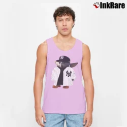 Men’s Baby Yoda New York Yankees Mandalorian Damn Yankees Tank Top in light pink | Breathable, Active-Friendly Design