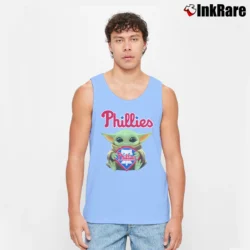 Men’s Baby Yoda Philadelphia Phillies Tank Top in light blue | Breathable, Active-Friendly Design