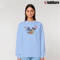 Women’s Baby Yoda Stitch Groot Avenger Disney Halloween Relaxed Sweatshirt in light blue | Soft, Laid-Back Vibe