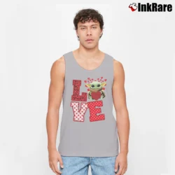 Men’s Baby Yoda Valentine Love Heart Cute Star Wars Tank Top in sport grey | Breathable, Active-Friendly Design