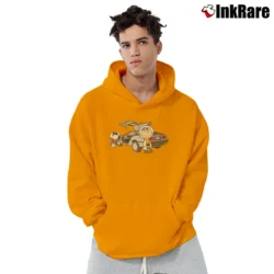 Men’s Back To The Future Charlie Brown Snoopy Pullover Hoodie in orange | Cozy, Durable, Modern Fit