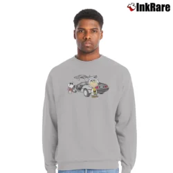 Men’s Back To The Future Charlie Brown Snoopy Crewneck Sweatshirt in sport grey | Cozy Fabric, Clean Style