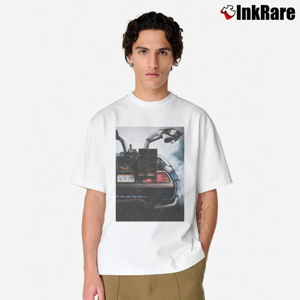 Men’s Back To The Future Delorean Classic T-Shirt in white | Soft, Breathable Everyday Wear