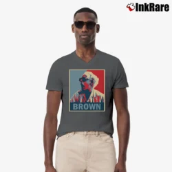 Men’s Back To The Future Doc Brown V-Neck Tee in charcoal | Sharp, Breathable, Everyday Staple