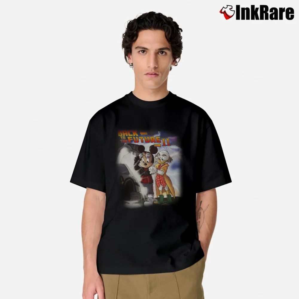 Men’s Back To The Future Mickey Mouse Classic T-Shirt in black | Soft, Breathable Everyday Wear