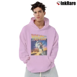 Men’s Back To The Future Poster Pullover Hoodie in light pink | Cozy, Durable, Modern Fit
