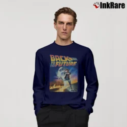 Men’s Back To The Future Poster Long-Sleeve Shirt in navy | Sleek, Lightweight, Year-Round Wear