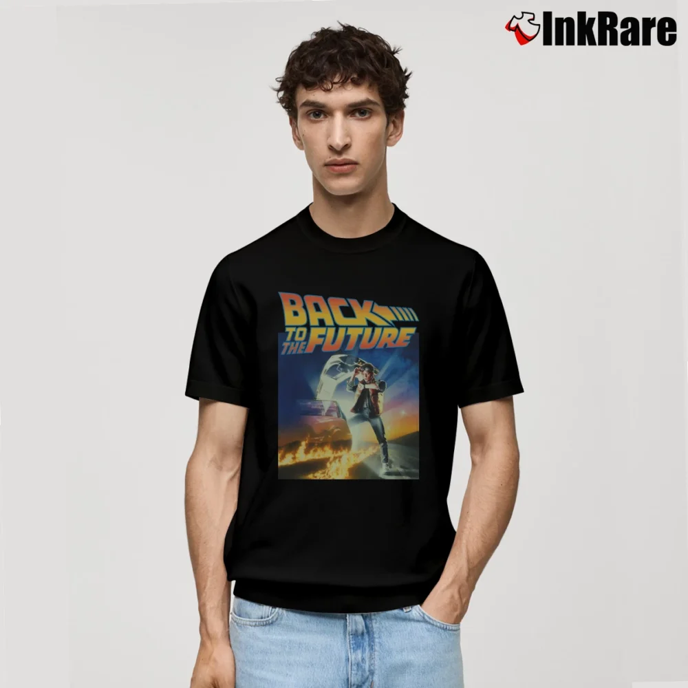 Men’s Back To The Future Poster Classic T-Shirt in black | Soft, Breathable Everyday Wear