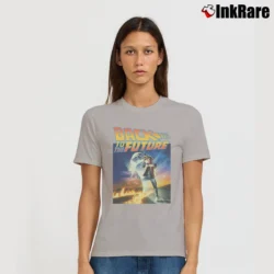Women’s Back To The Future Poster Signature T-Shirt in sport grey | Soft, Flattering Fit