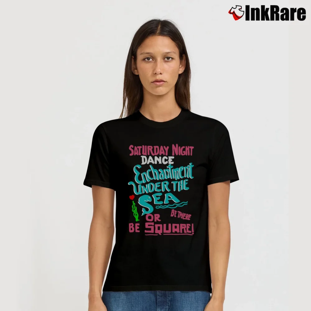 Women’s Back To The Future Saturday Night Enchantment Under The Sea Dance Signature T-Shirt in black | Soft, Flattering Fit