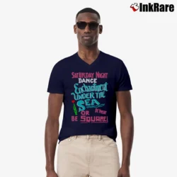 Men’s Back To The Future Saturday Night Enchantment Under The Sea Dance V-Neck Tee in navy | Sharp, Breathable, Everyday Staple