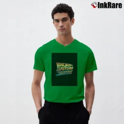 Men’s Back To The Future The Ride V-Neck Tee in irish green | Sharp, Breathable, Everyday Staple