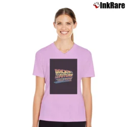 Women’s Back To The Future The Ride V-Neck Tee in light pink | Chic Neckline, Soft Texture