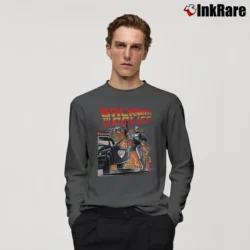 Men’s Back To The Police Robocop Long-Sleeve Shirt in charcoal | Sleek, Lightweight, Year-Round Wear