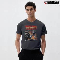 Men’s Back To The Police Robocop V-Neck Tee in charcoal | Sharp, Breathable, Everyday Staple