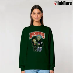 Women’s Backwoods Rick And Morty NASA Graphic Relaxed Sweatshirt in forest green | Soft, Laid-Back Vibe