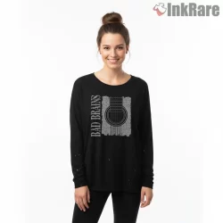 Bad Brains Acoustic Strings Graphic Shirt on black long sleeve shirt for women graphic tee