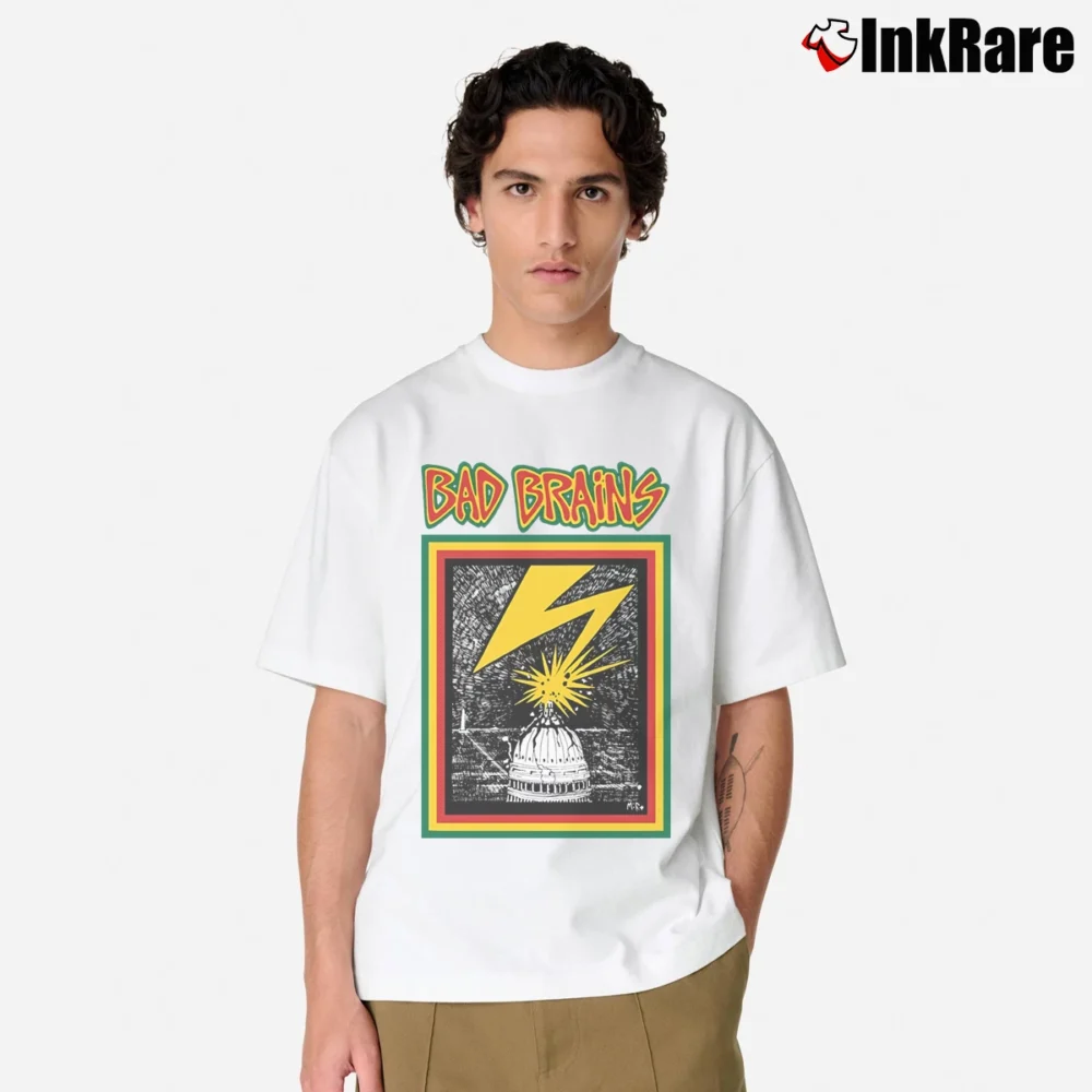 Men’s Bad Brains Capitol Classic T-Shirt in white | Soft, Breathable Everyday Wear