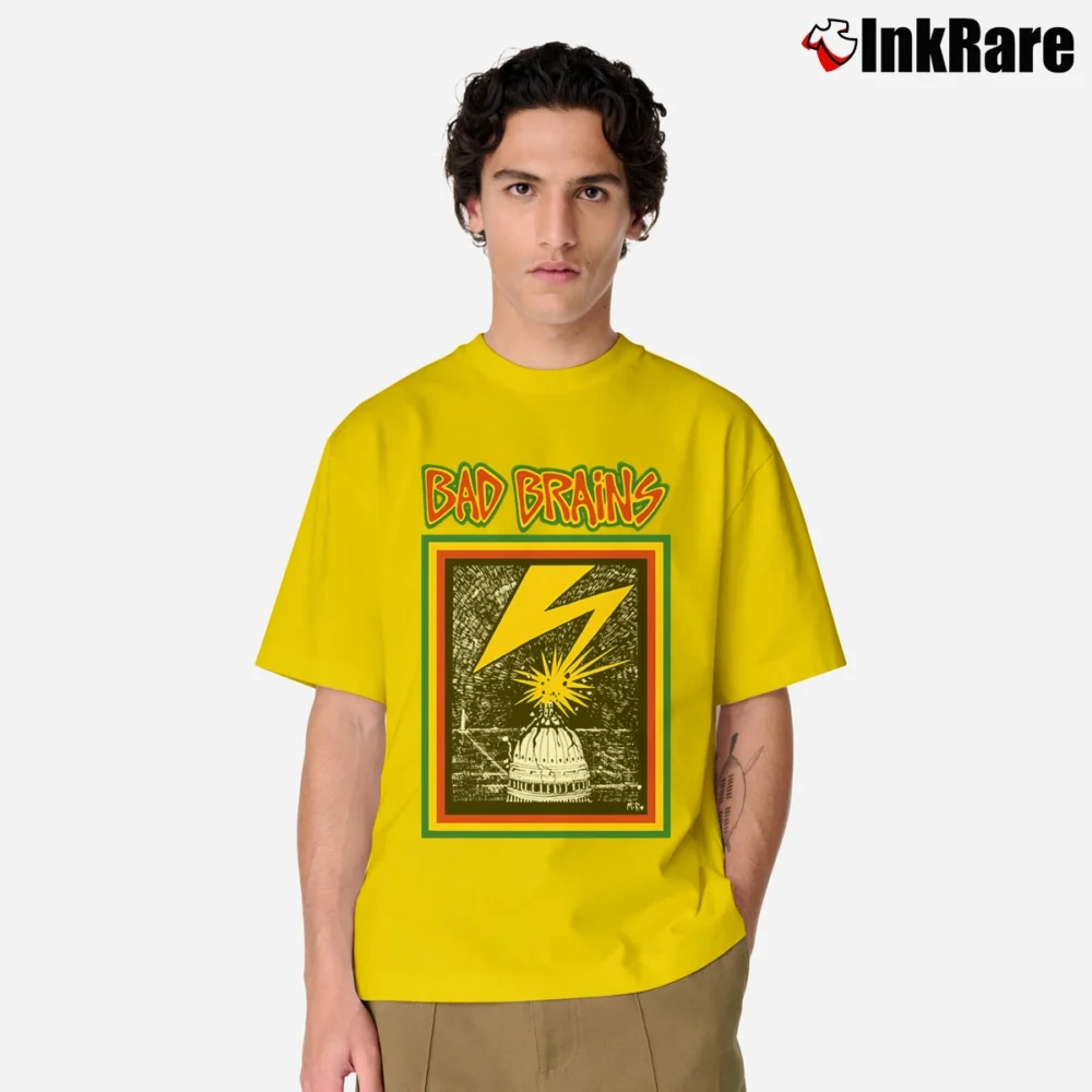 Men’s Bad Brains Capitol Classic T-Shirt in yellow | Soft, Breathable Everyday Wear