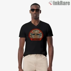 Bad Brains Classic Rock Wrench Emblem Shirt on black v-neck shirt for men graphic tee