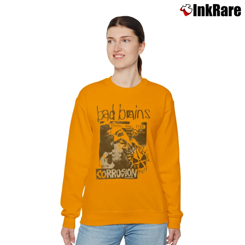 Women’s Bad Brains Corrosion Relaxed Sweatshirt in orange | Soft, Laid-Back Vibe