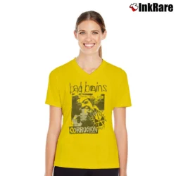 Women’s Bad Brains Corrosion V-Neck Tee in yellow | Chic Neckline, Soft Texture