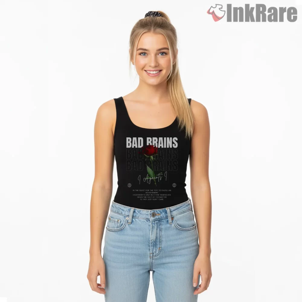 Bad Brains Flower Of Conscious Punk Shirt on black tank top for women graphic tee