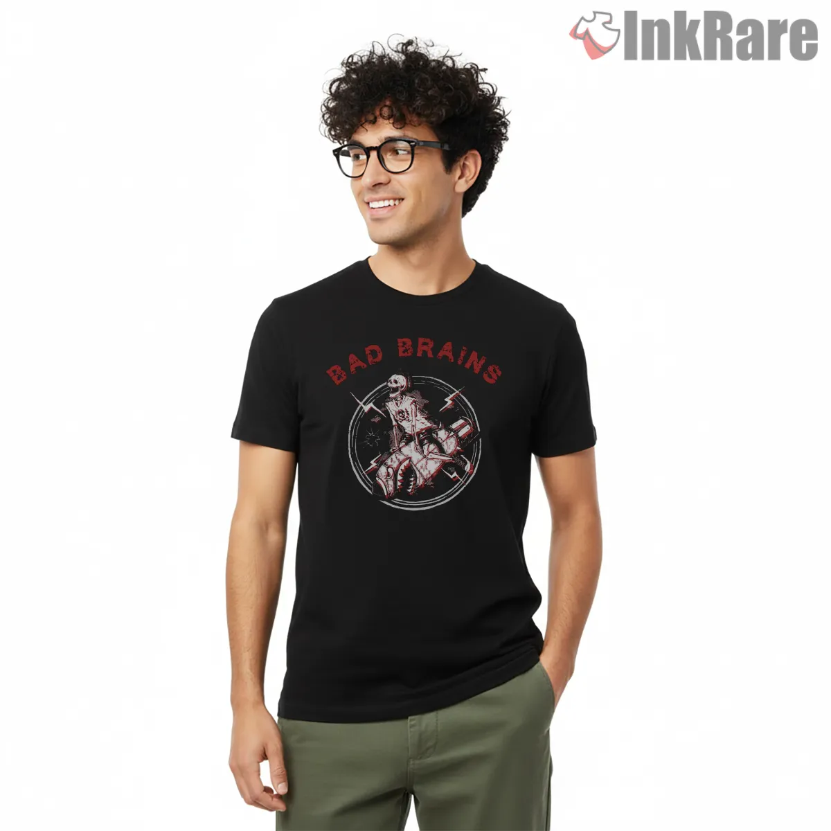 Bad Brains Hardcore Energy Circle Short Sleeve Black Bad Brains Hardcore Energy Circle Shirt on black short sleeve shirt for men graphic tee