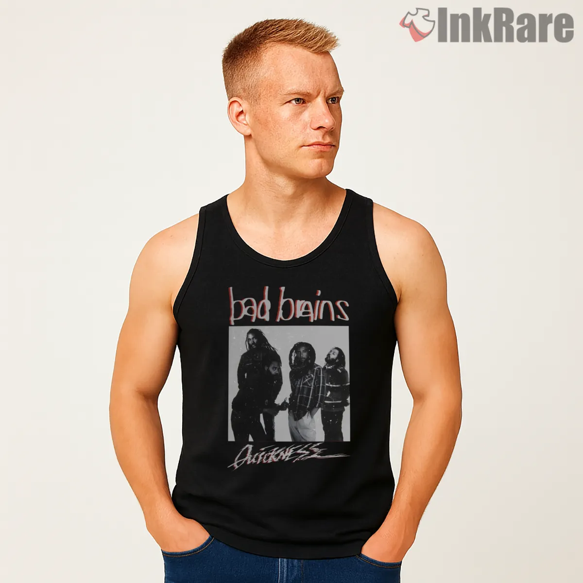 Bad Brains Legend Classic Band Photo Tank Top Black Bad Brains Legend Classic Band Photo Shirt on black tank top for men graphic tee