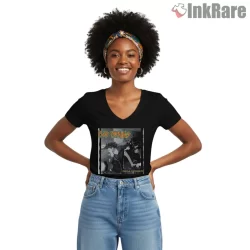 Bad Brains Live Tour Chaos Stage Shirt on black v-neck shirt for women graphic tee