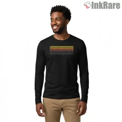 Bad Brains Minimal Stripe Logo Shirt on black long sleeve shirt for men graphic tee