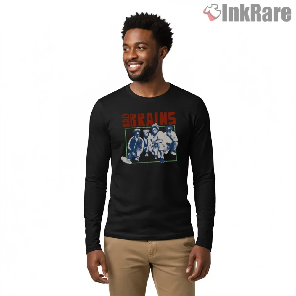 Bad Brains Original Fan Tribute Art Shirt on black long sleeve shirt for men graphic tee