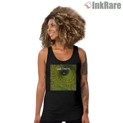 Bad Brains Psychedelic Spiral Conscious Punk Shirt on black tank top for women graphic tee