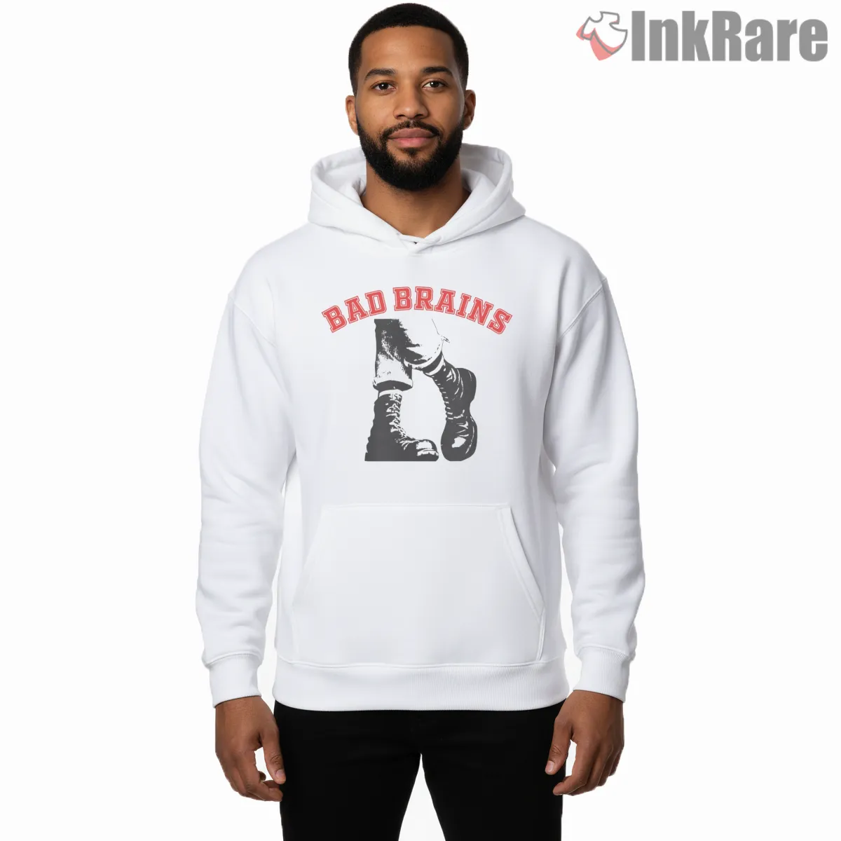 Bad Brains Punk Boots Motion Shirt on white hoodie for men graphic tee