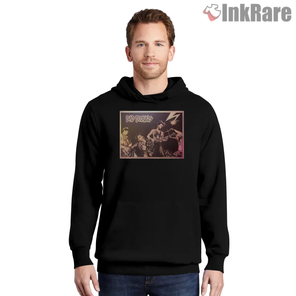 Bad Brains Quickness Live Motion Shirt on black hoodie for men graphic tee