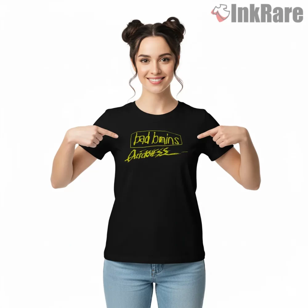 Bad Brains Quickness Nineties Speed Script Shirt on black short sleeve shirt for women graphic tee
