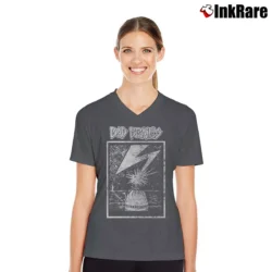 Women’s Bad Brains Retro Album V-Neck Tee in charcoal | Chic Neckline, Soft Texture