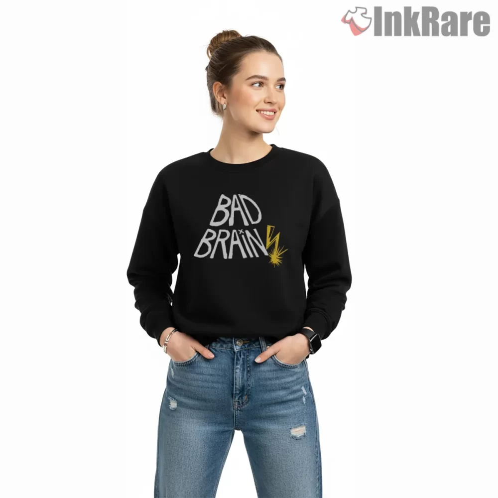 Bad Brains Retro Nineties Lightning Logo Shirt on graphic shirt for women graphic tee