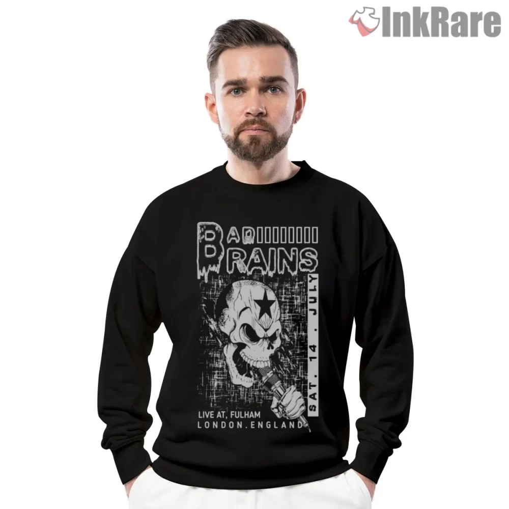 Bad Brains Skull Hardcore Gig Poster Shirt on graphic shirt for men graphic tee