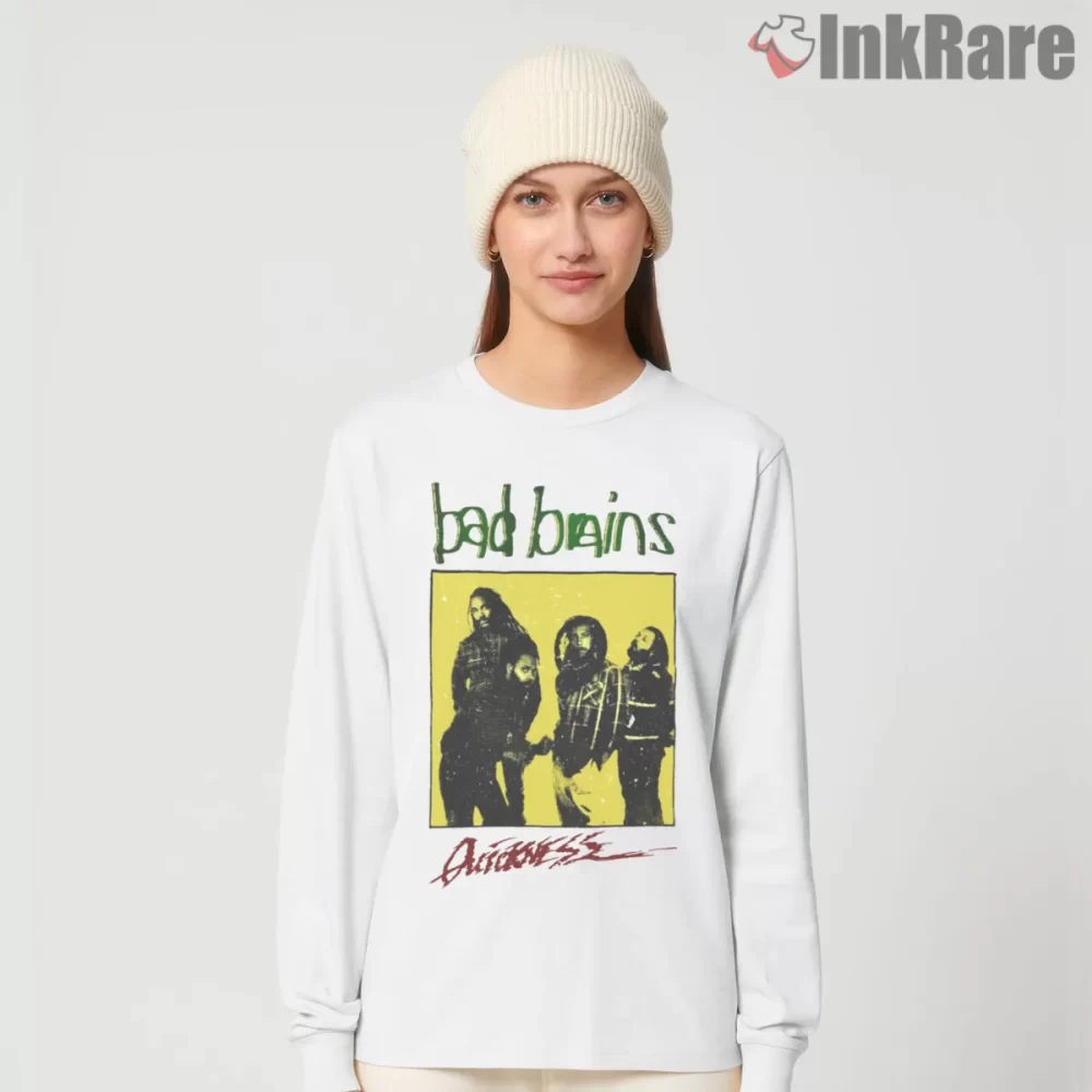 Bad Brains Vintage Art Portrait Shirt on white long sleeve shirt for women graphic tee