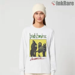 Bad Brains Vintage Art Portrait Shirt on white long sleeve shirt for women graphic tee