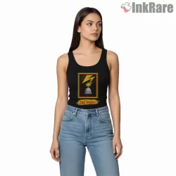 Bad Brains Vintage Capitol Lightning Frame Shirt on black tank top for women graphic tee