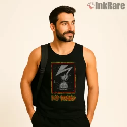 Bad Brains Vintage Frame Lightning Shirt on black tank top for men graphic tee