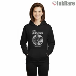 Bad Brains Vintage Gig Poster June Show Shirt on black hoodie for women graphic tee