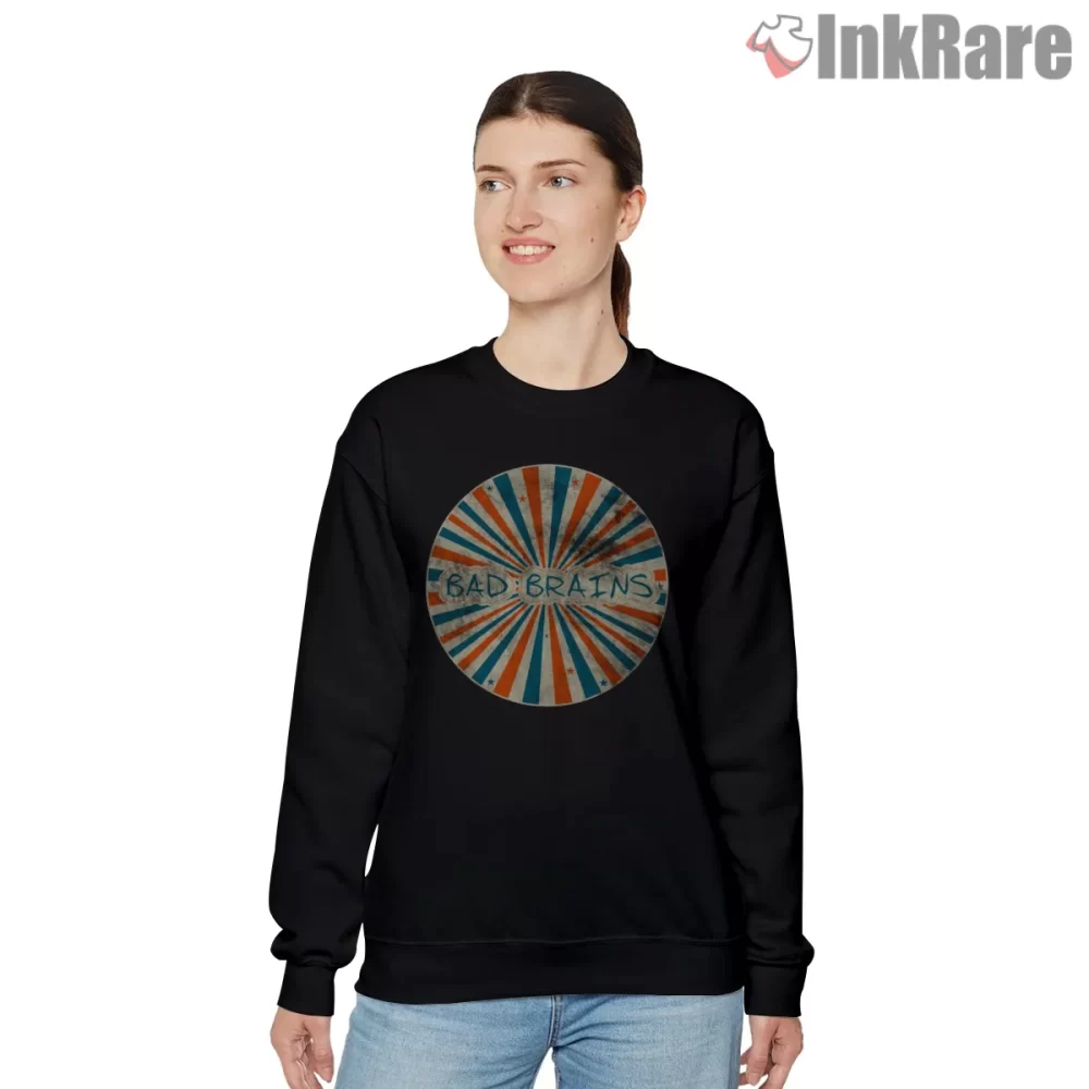 Bad Brains Vintage Sunburst Circle Shirt on graphic shirt for women graphic tee