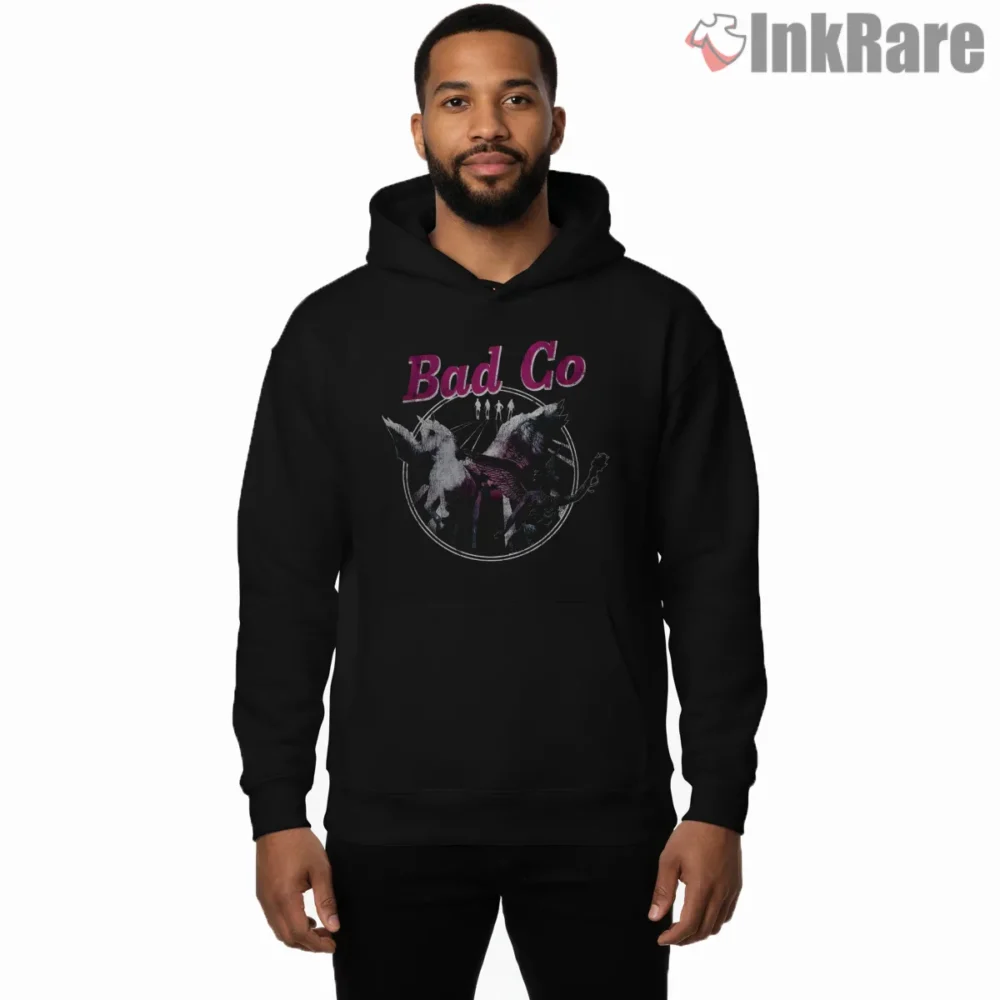 Bad Co In Space Pegasus Fantasy Shirt on black hoodie for men graphic tee