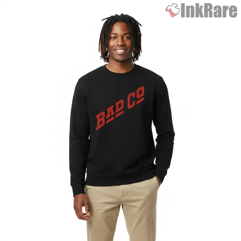 Bad Co Red Diagonal Logo Shirt on graphic shirt for men graphic tee
