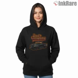 Bad Company Black Pickup Truck Retro Shirt on black hoodie for women graphic tee