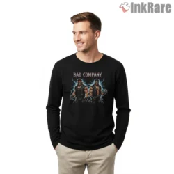 Bad Company Electric Duo Warrior Shirt on black long sleeve shirt for men graphic tee